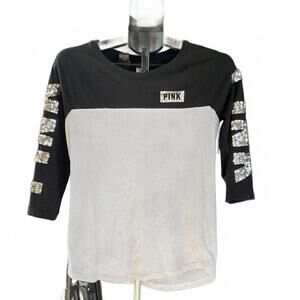 PINK Victoria’s Secret Bling Sequin Colorblock Top Size Small